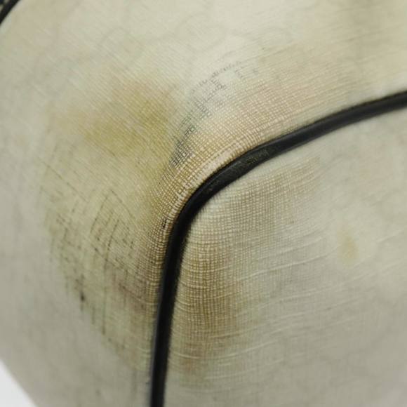 GUCCI GG Supreme Boston Bag PVC Leather White Black Gold 193603 Auth 96410 - Picture 10 of 16